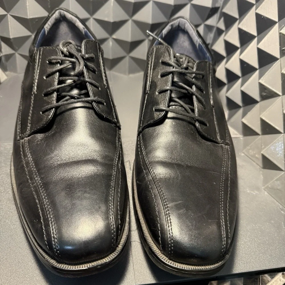 Men's Dockers Comfort Zone Black Leather Dress Shoes Size 12M